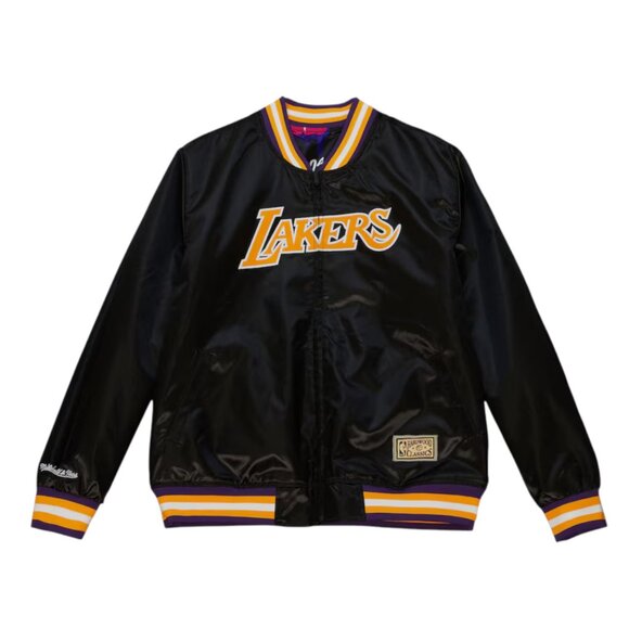 Mitchell & Ness Los Angeles Lakers Slap Sticker Reversible Jacket Black Large - Picture 4 of 5